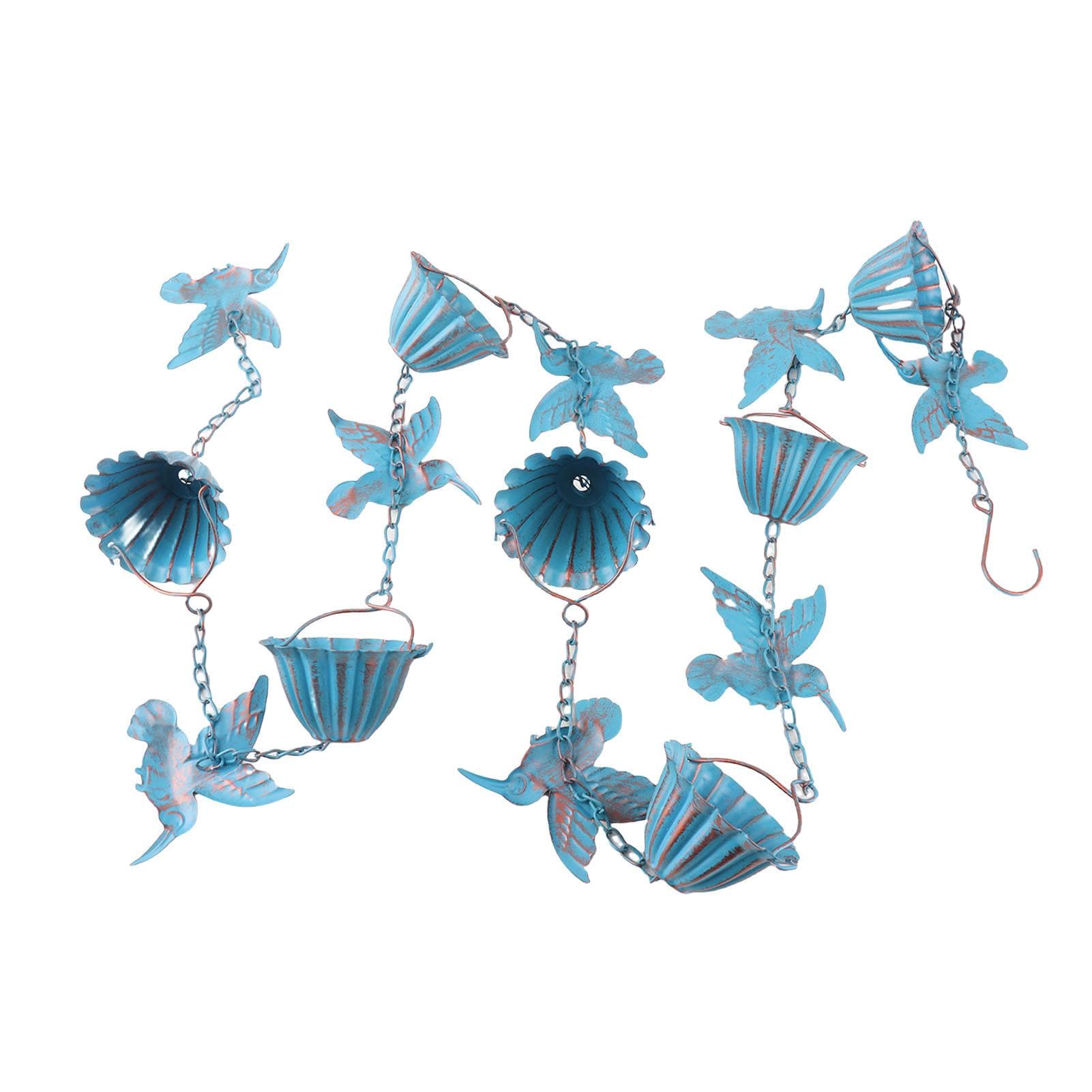 Rain Chain Metal 7.5ft Bird Shape Easy to Install Gutters Rain Catcher Chain for Eaves Drainage