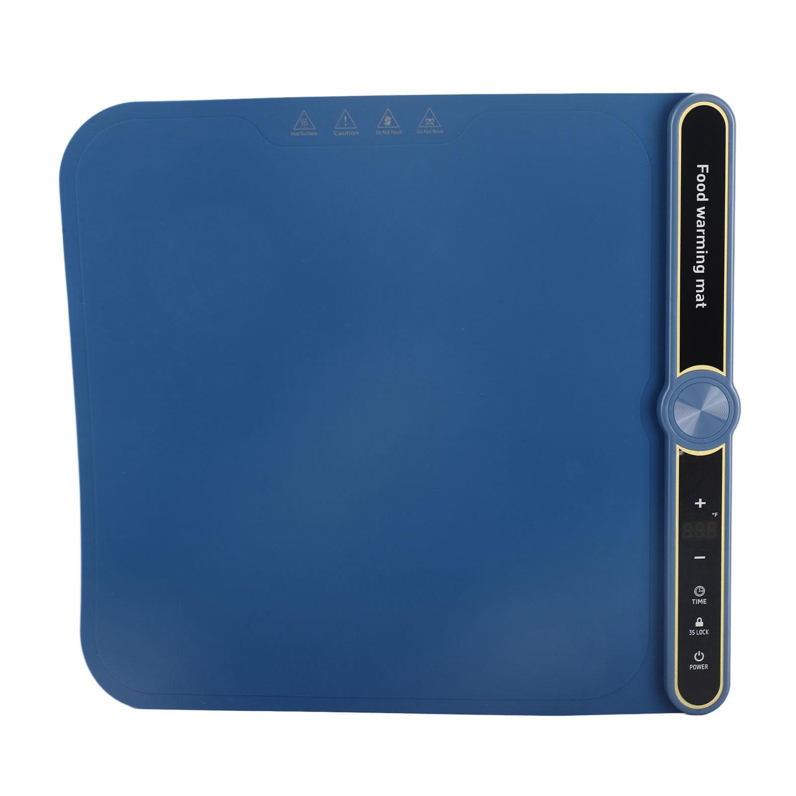 Warming Mat for Food 330W Full Surface Heat in 8s 9 Temperature Settings 6 Hours Time Child Lock US Plug small blue