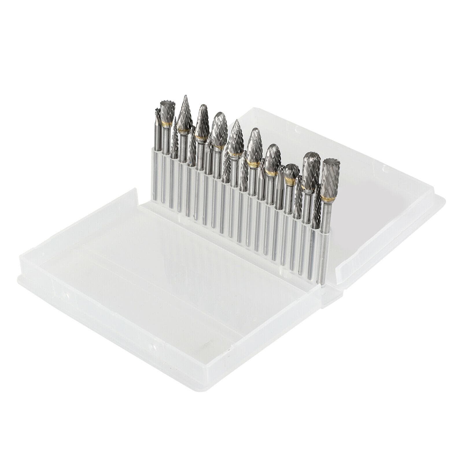 20Pcs Carbide Rotary Tools Tungsten Carbide Double Cut Head Shank 1/8 Inch Machining Deburring 20Pcs