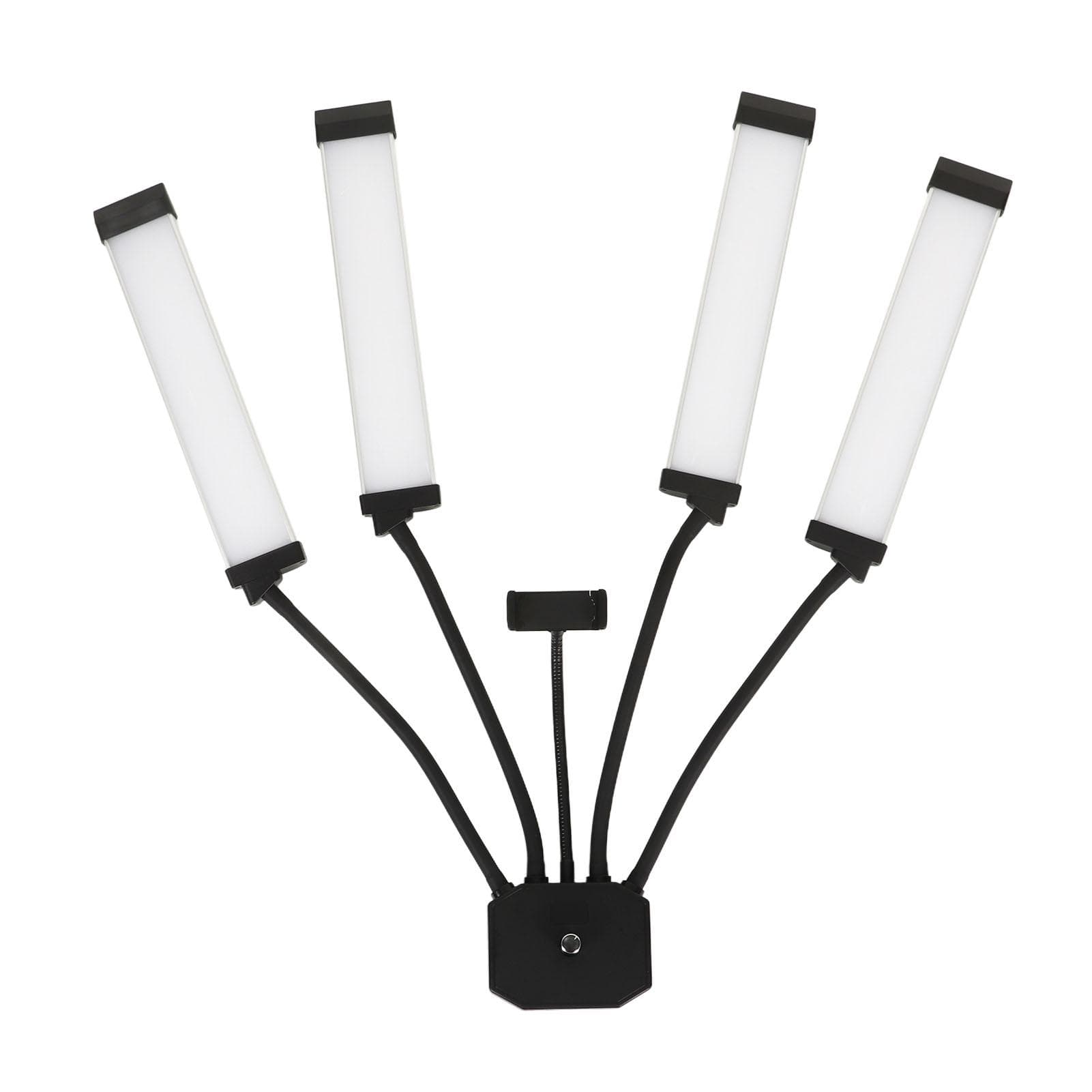 448 LED Live Light with Mobile Phone Support Multiple Angles 4 Arms Fill Light for Make Up Vlog US Plug