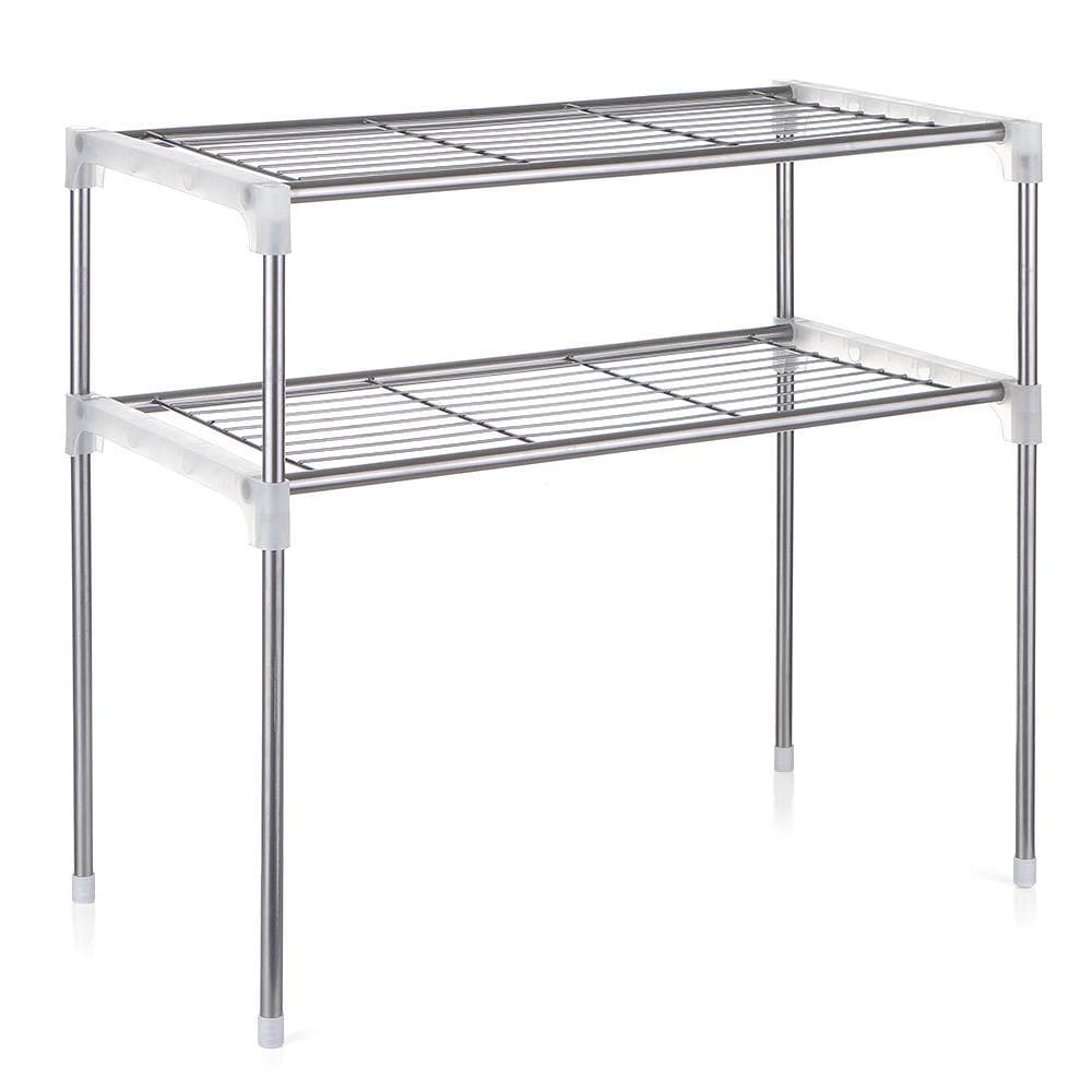2-Tier Multi-functional Kitchen Storage Shelf Rack Microwave Oven Shelving Unit 2-Tier