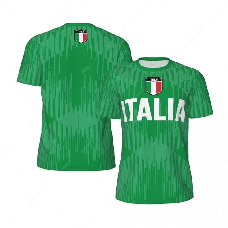 Italia Flag 3D Printed Jersey Summer Fashion Short Sleeve Casual Mens Sports T Shirt Quick Dry Breathable Football T-shirts 2XL