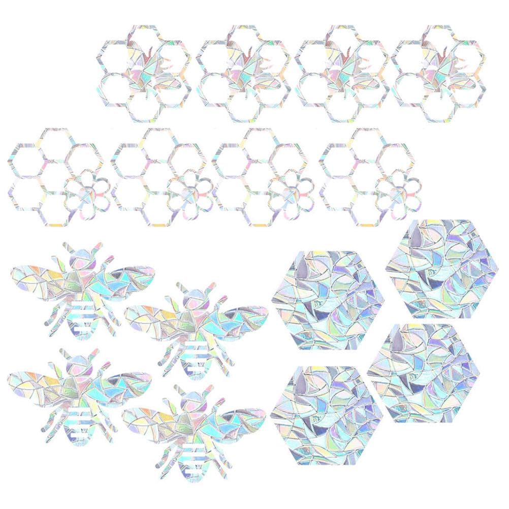 16Pcs Rainbow Suncatcher Window Clings Anti Collision Window Stickers Decals for Birds