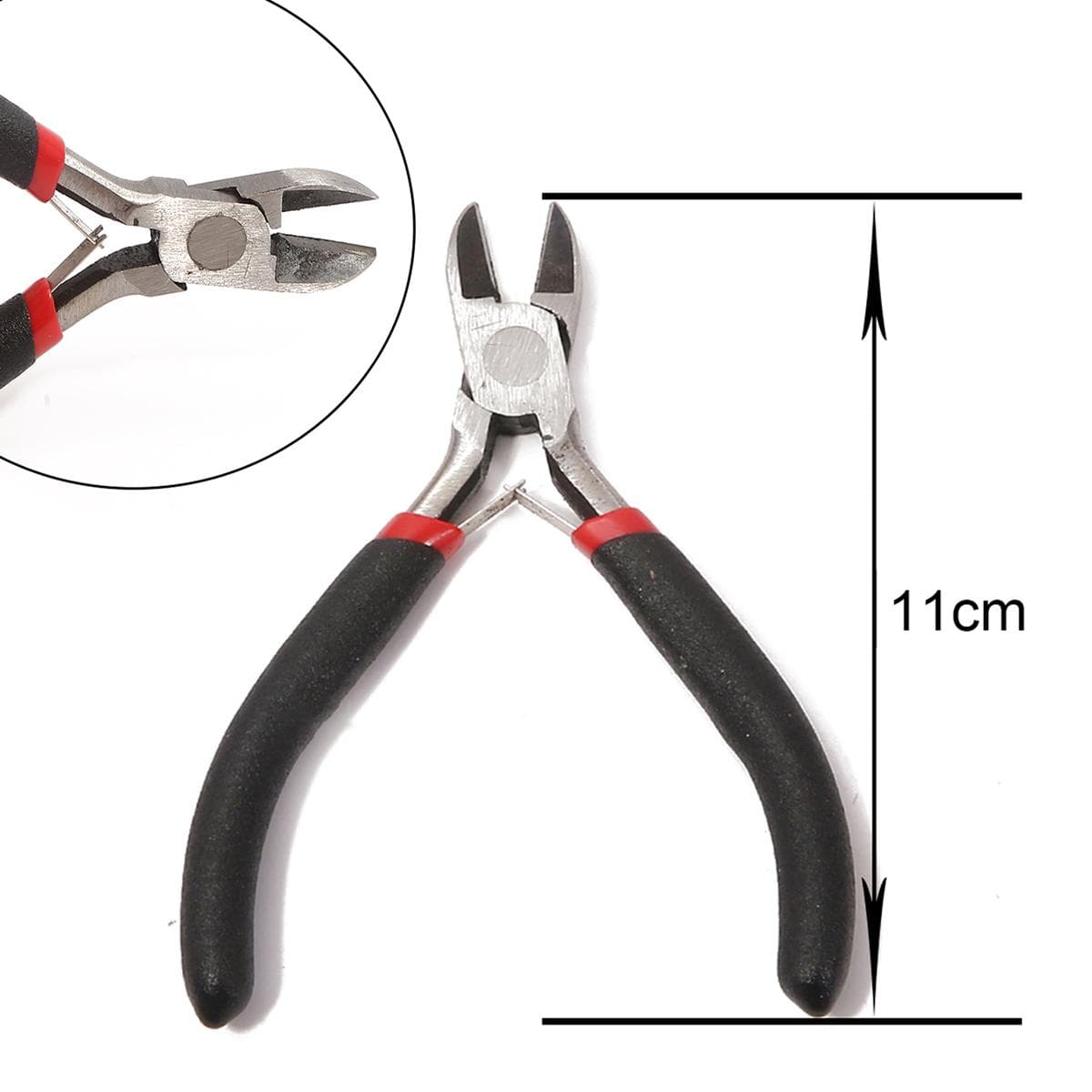 1 Piece Stainless Steel Needle Nose Pliers Jewelry Making Hand Tool DIY Design Equipment red/black