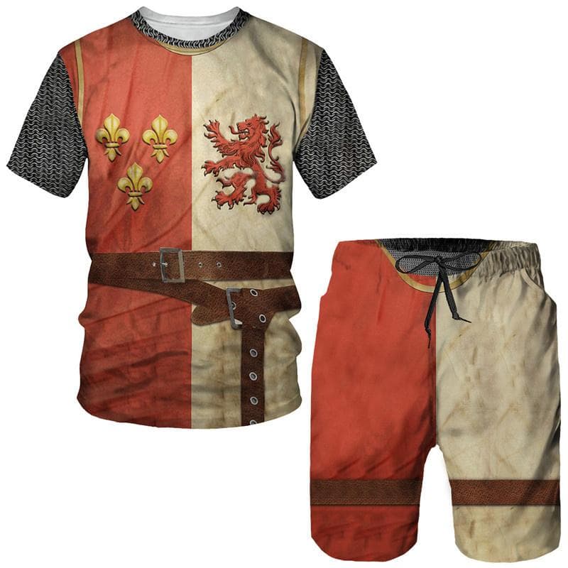 Fashion Knights Templar 3D Print Tees/Shorts/Sets Men's Short Sleeve T-Shirt Tracksuit Vintage Harajuku Streetwear Clothing Suit XXL