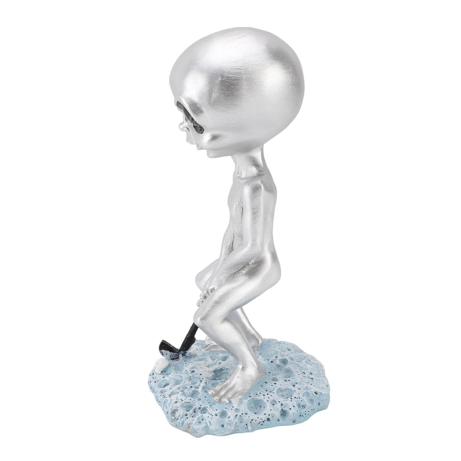 Alien Statue Funny Garden Decoration Resin Alien Figurine with Stable Flat Base for Outdoor Lawn
