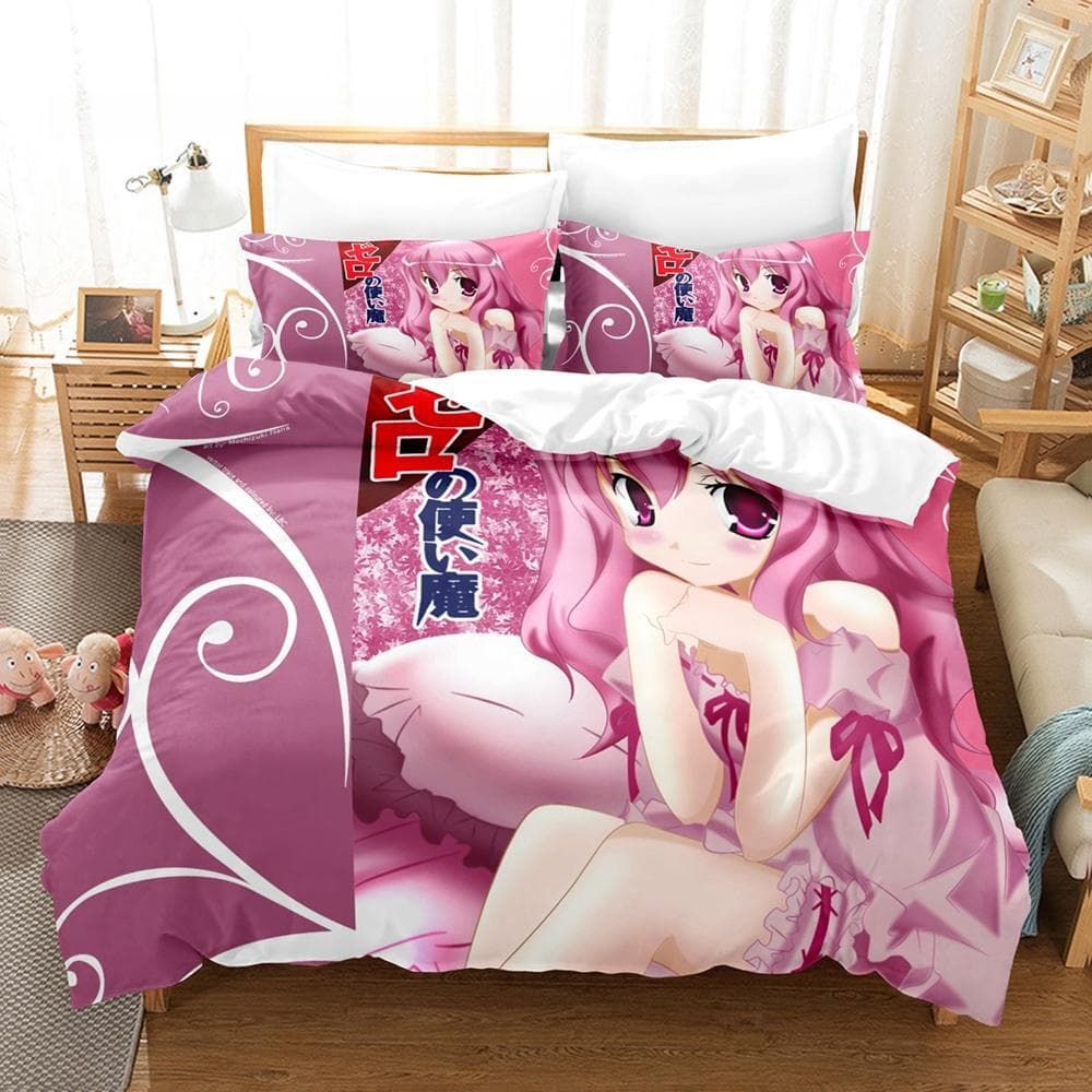 New Anime The Familiar of Zero Bedding Set Single Twin Full Queen King Size Bed Set Adult Kid Bedroom Duvet cover Sets Anime Bed EU Twin 135x200cm