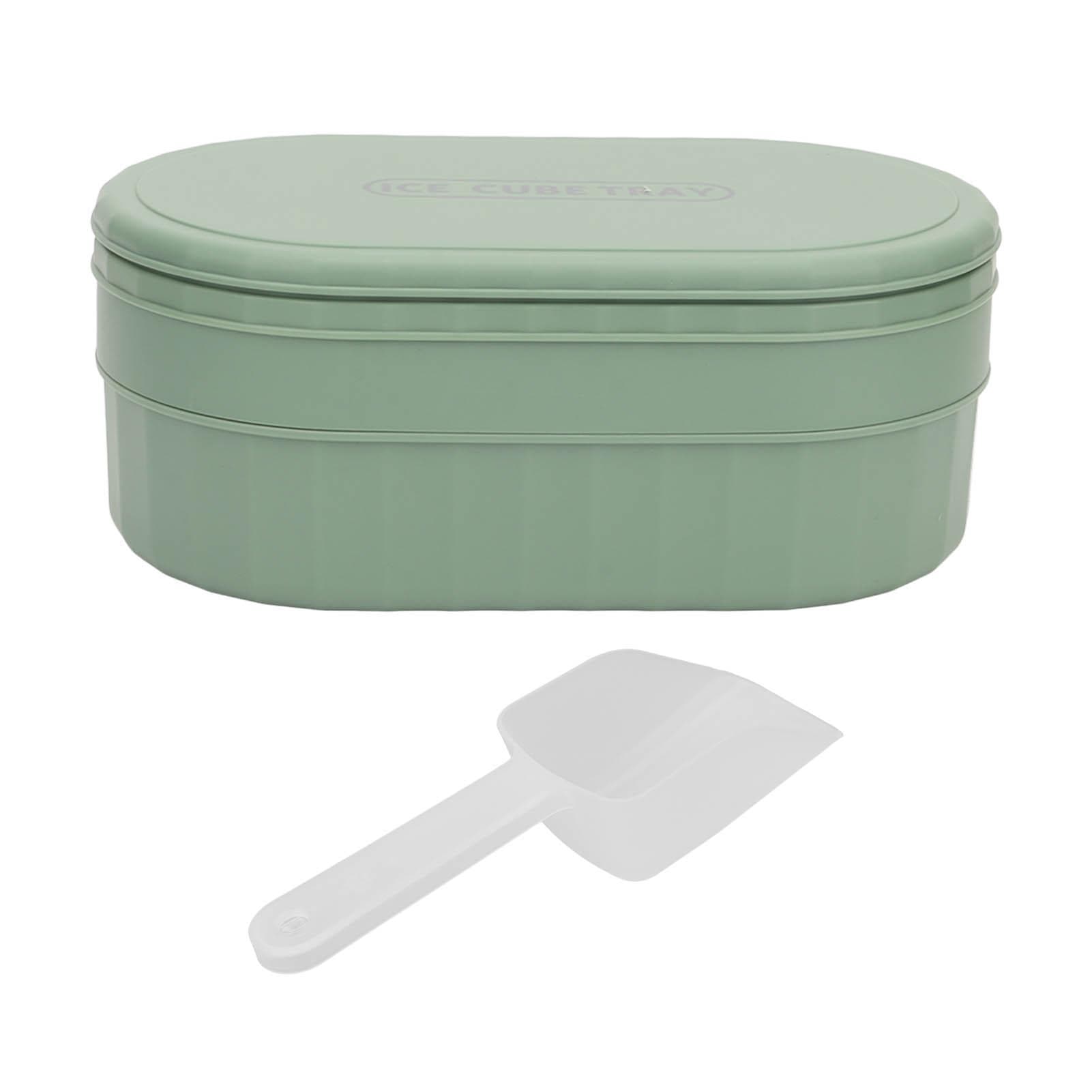 36 Grid Ice Trays Reusable Stackable Ice Cube Maker Mold with Lid Ice Scoop for Freezer Green L(for 6.5-9kg) green