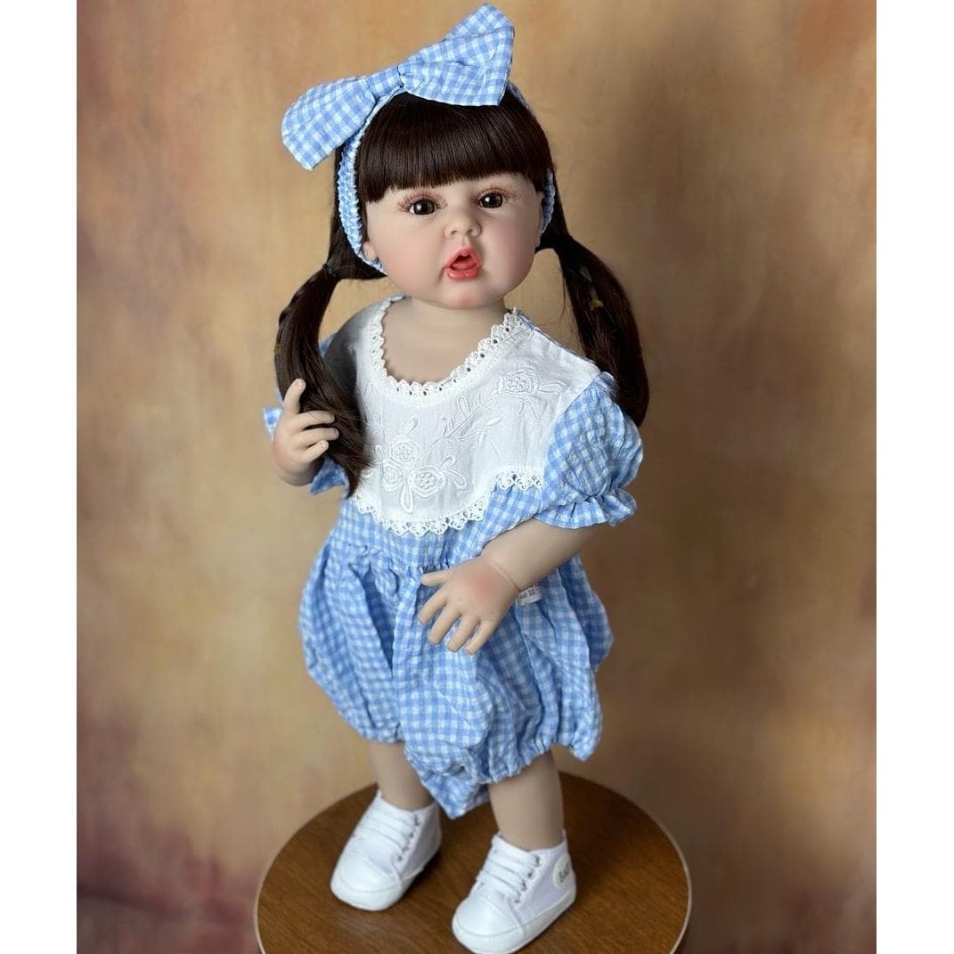 BZDOLL Lifelike 55 CM Soft Full Silicone Body Princess Toddler Realistic Reborn Baby Girl Doll Bebe Birthday Gift