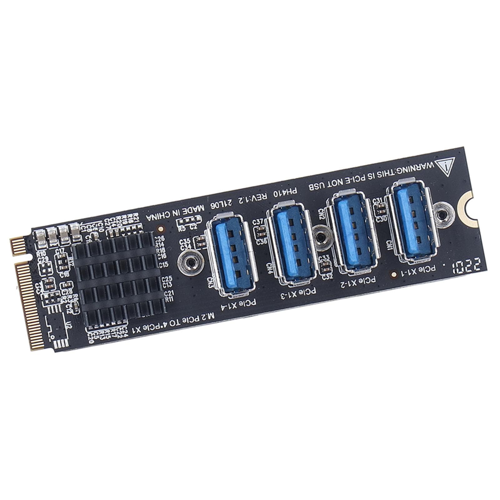 Pcie Expansion Card M.2 Mkey PCIE to 4 Port PCIE X1 Expansion Card for Desktop for OS for Windows