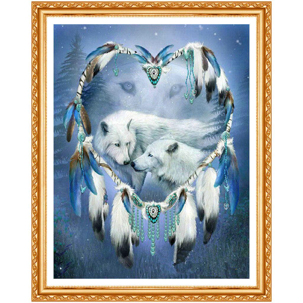 Wolf Totem Handmade Diamond Embroidery Wolf Animals Crystal DIY Diamond Painting DIY Creative Gifts 20X30CM