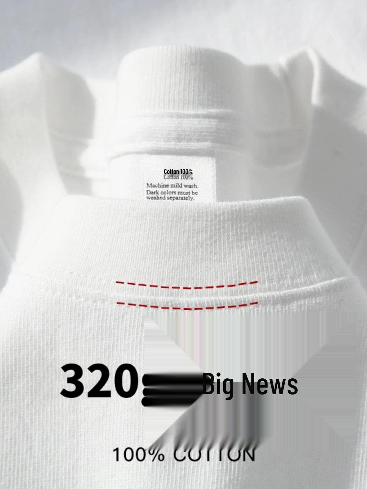 320g Heavyweight White Cotton Short-Sleeve T-Shirt for Men and Women - Thick, Non-Transparent, Loose Fit, Perfect for Summer. 2XL [170-190 jin]