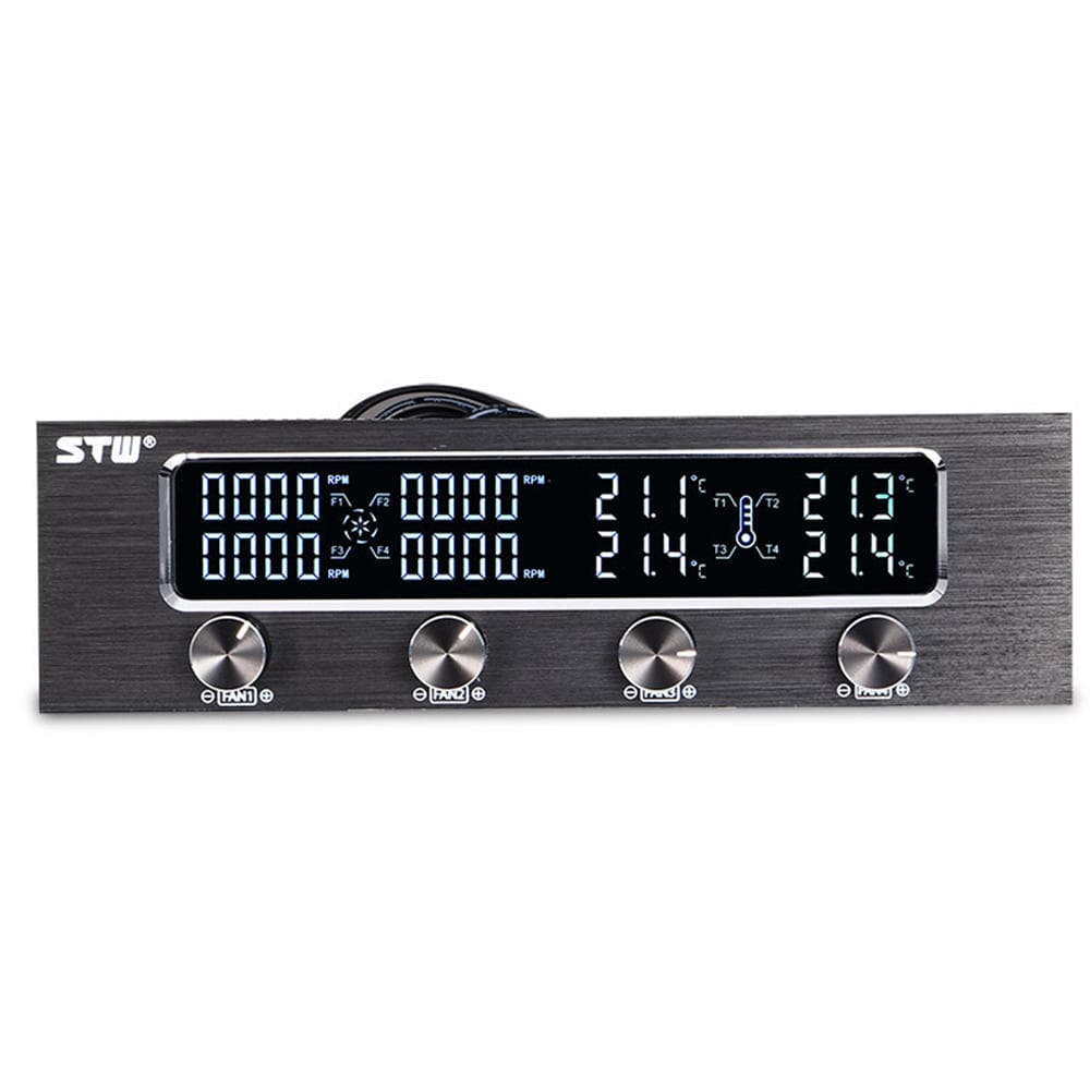 STW PC CPU 4 Channel Fan Controller Speed Control LCD Cooling