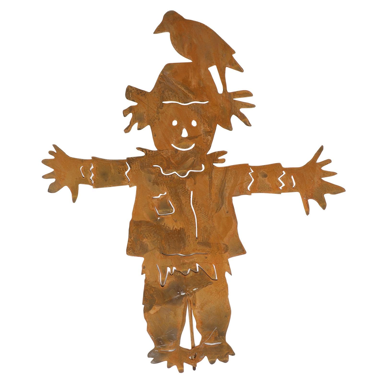Metal Scarecrow Decorative Hand Crafted Fall Scarecrow Yard Stake for Autumn Outdoors Garden Patio
