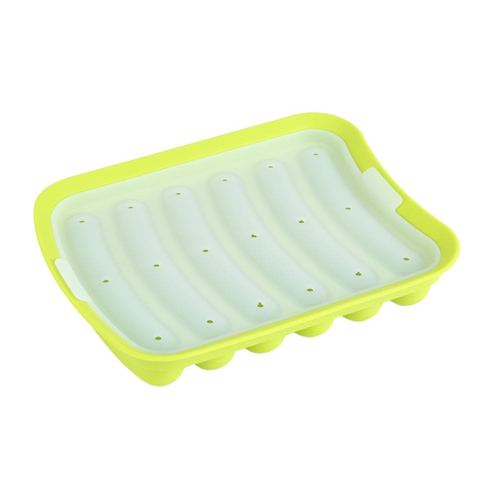 Silicone Sausage Hot Dog Making Mold With 6 Cavity DIY Cake Baking Kitchen Tools Green green