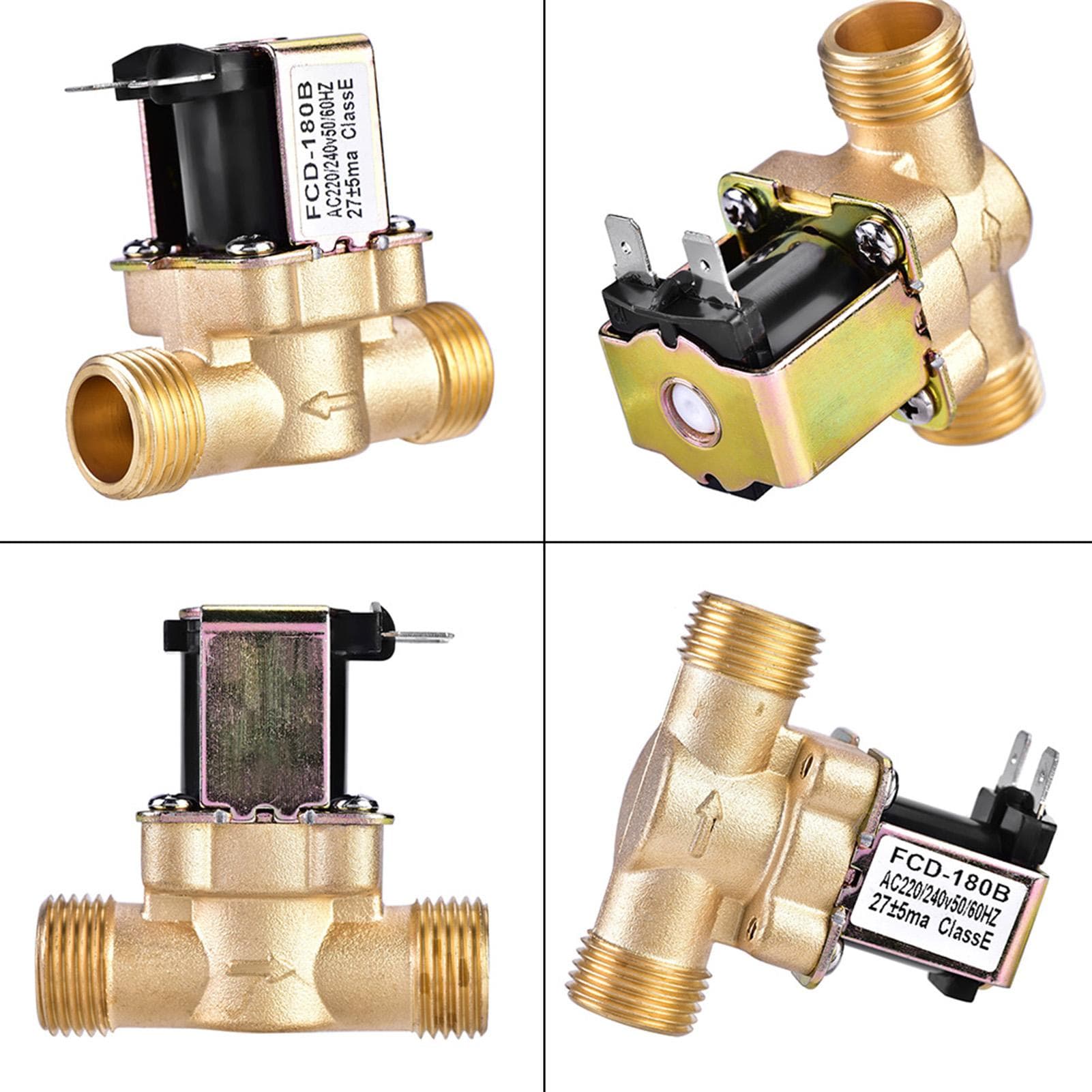12 AC 220V Normally Closed Brass Electric Solenoid Magnetic Valve For Water Control