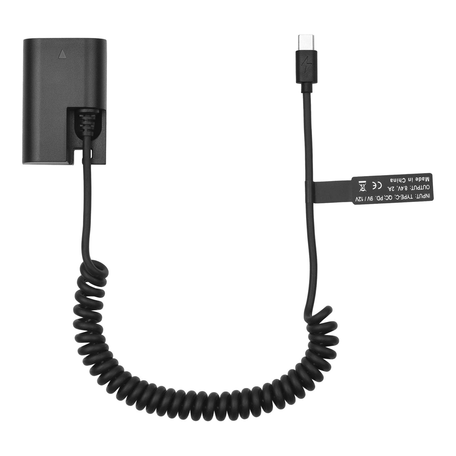 Andoer LP-E6 Dummy Battery USB-C Coupler Adapter DR-E6 Dummy Battery Coupler with USB Type-C Spring black