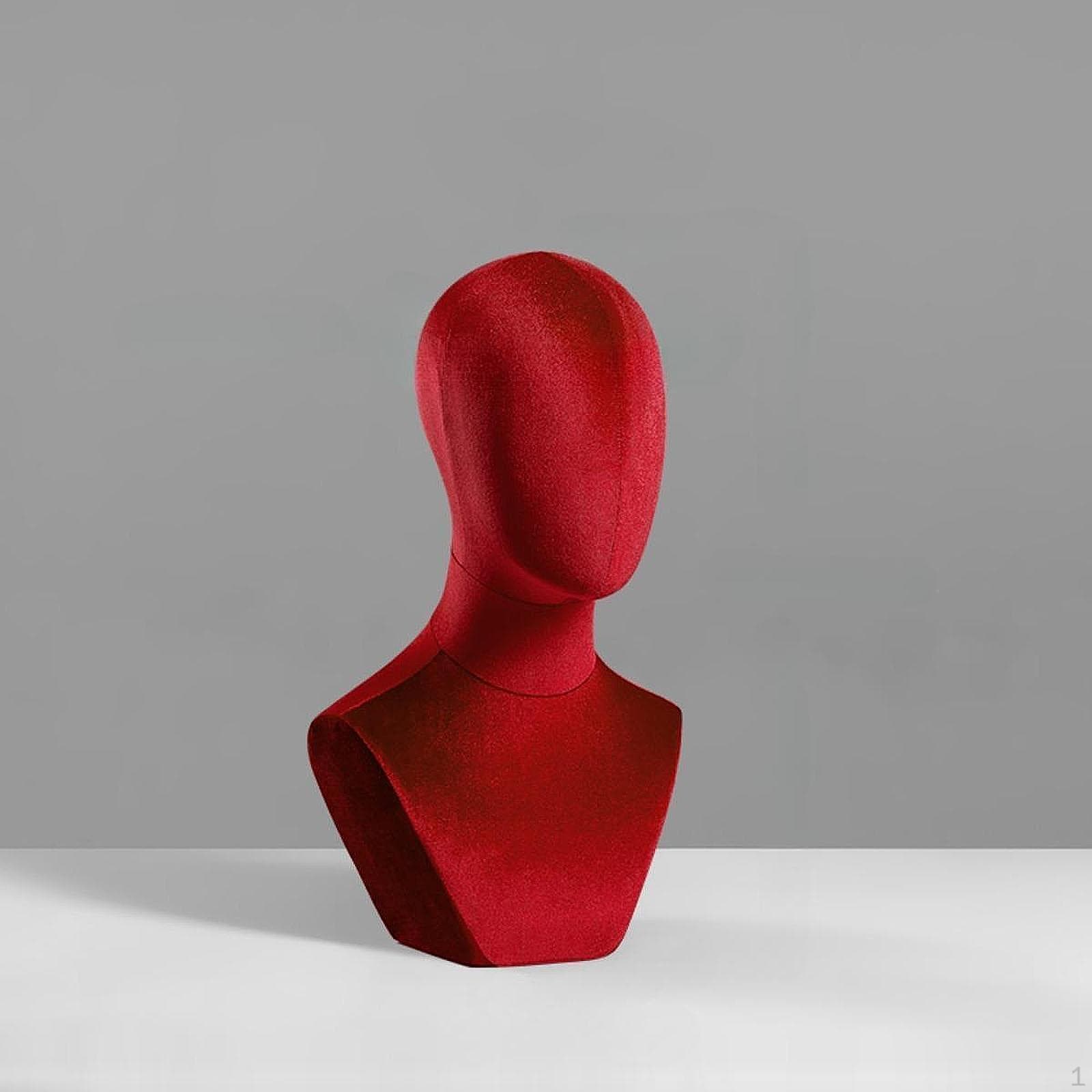 Bust Mannequin Head Hat Rack Cloth Table Training Wig Display for Hair Styling Home red