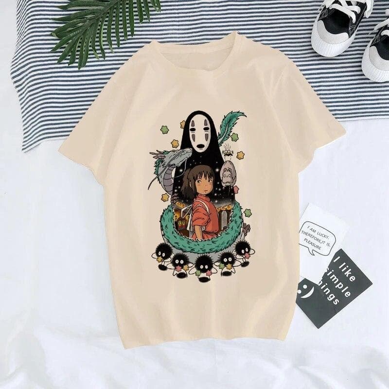 Unisexga Anime 90s Totoro Harajuku Ullzang T Shirt Women T-shirt Miyazaki Hayao Spirited Away Tshirt Top Tees FeUnisex S