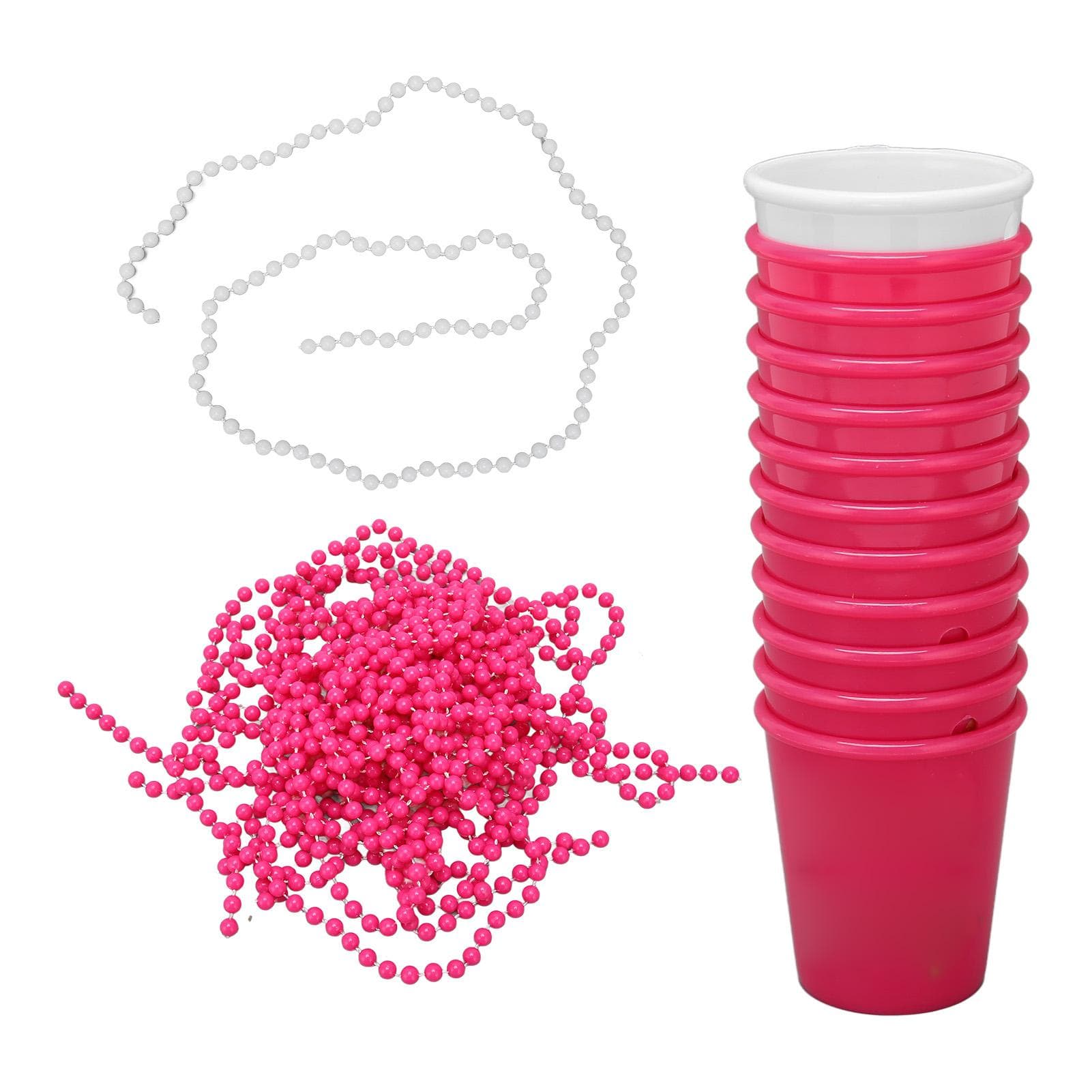 12pcs Bride Necklace Glass Reusable Light Weight Red White Necklace Bride Cups for Bachelor Party