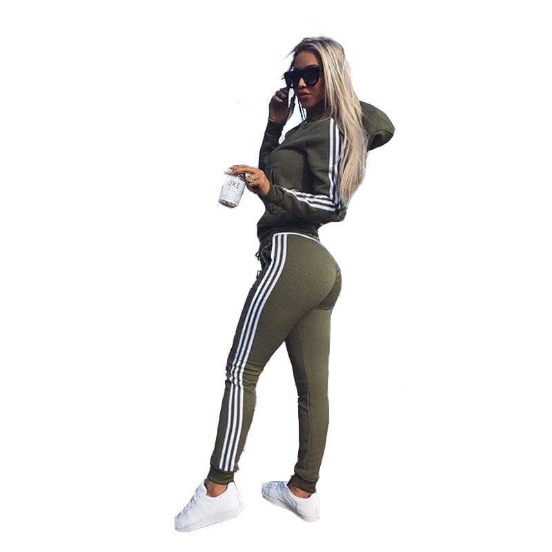 Fashion Ladies Summer Sports and Leisure Suit 3XL green