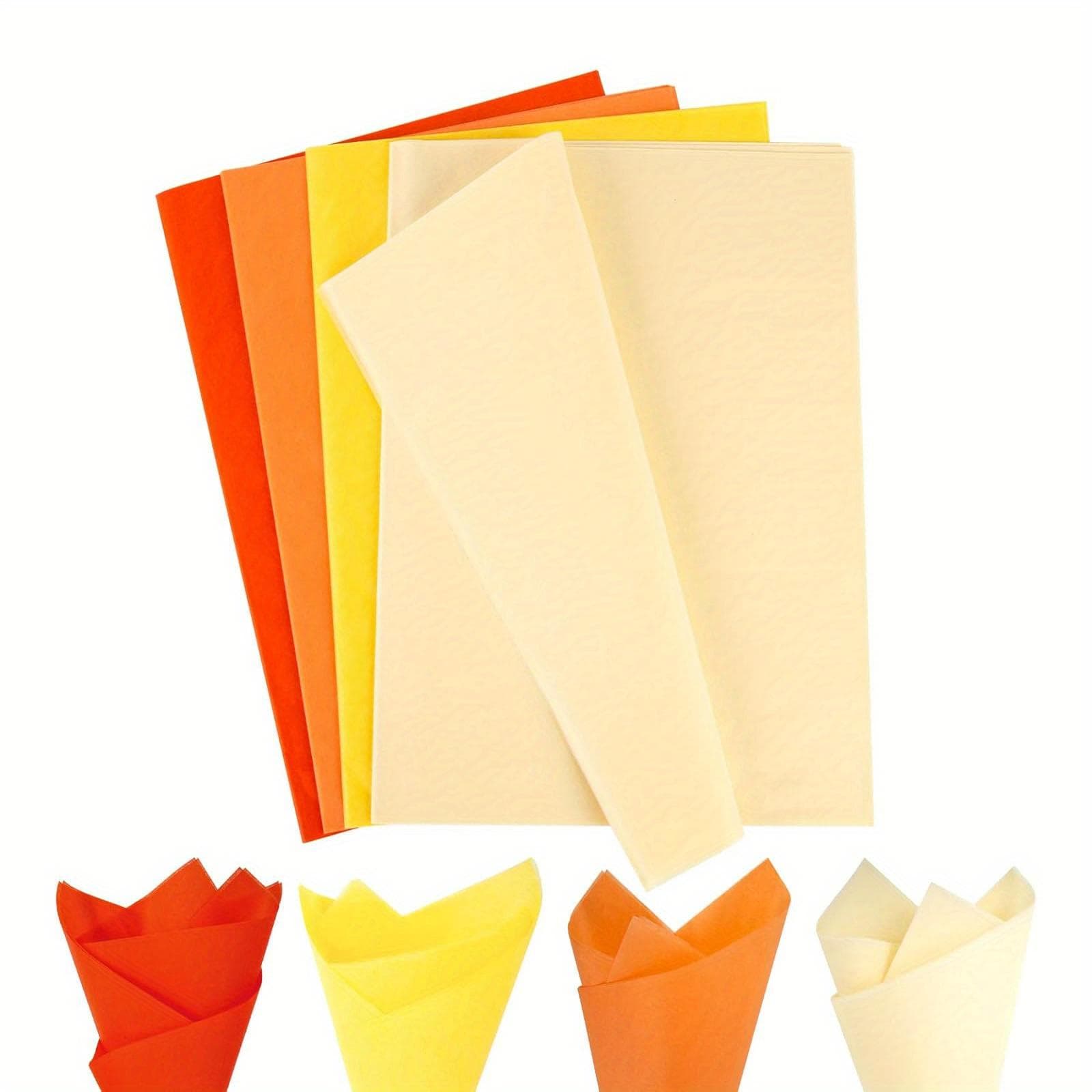 112 Sheets Orange Tissue Paper Fall Colored Tissue Paper Bulk Gift Wrapping Paper for DIY Crafts Party Gift 112 Sheets orange