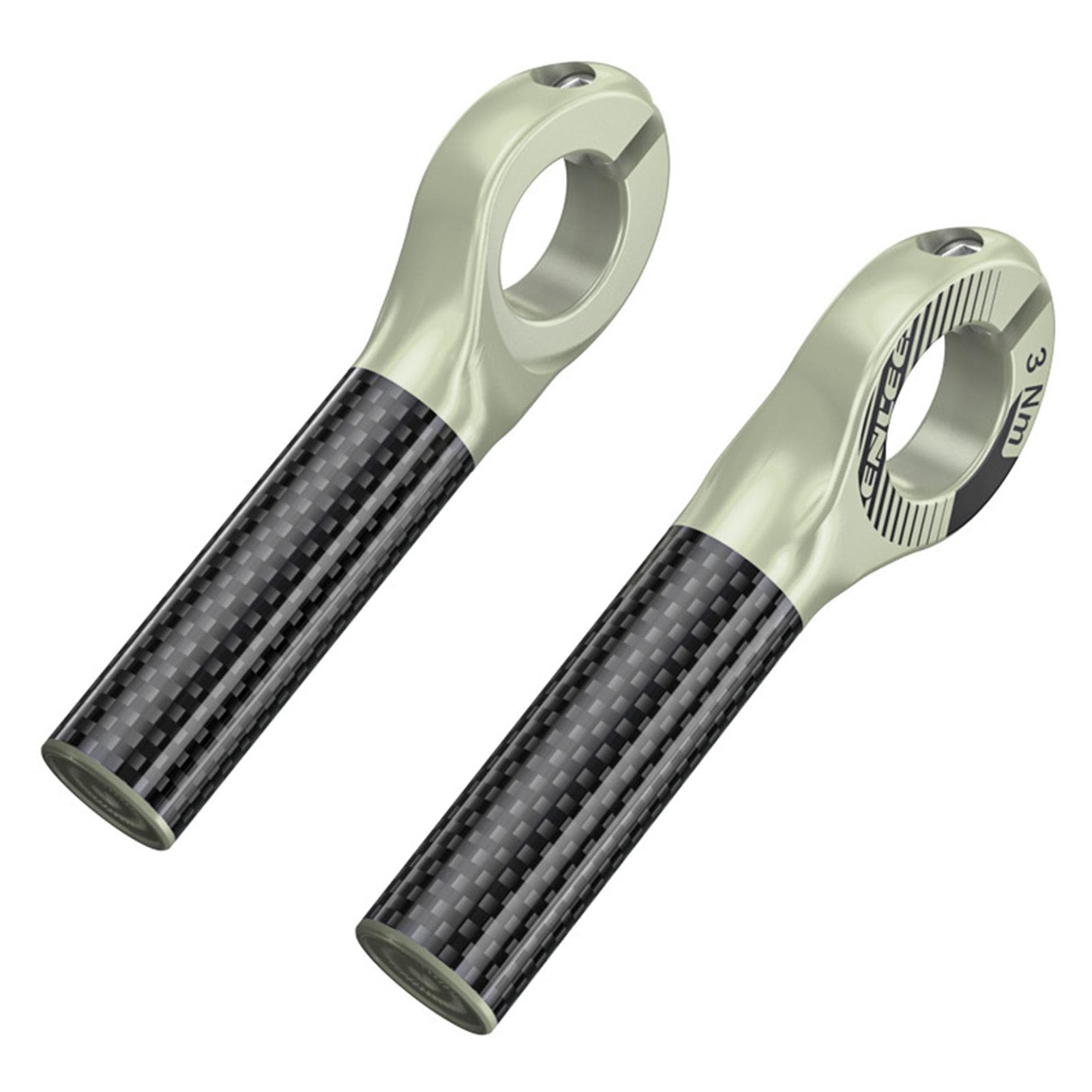 Carbon Fiber Bicycle Handlebar Ends Mountain Bike Handlebar Grip Bike Vice Handlebar grey