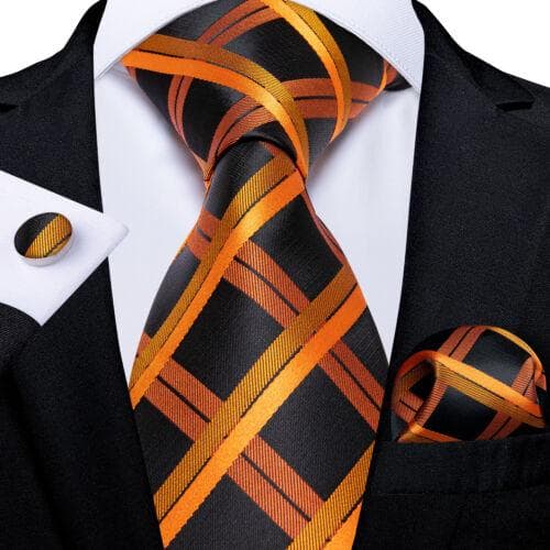 198 Colors Mens Silk Tie Black Blue Red Necktie Hanky Cufflinks Wedding 3PCS Set N-0344