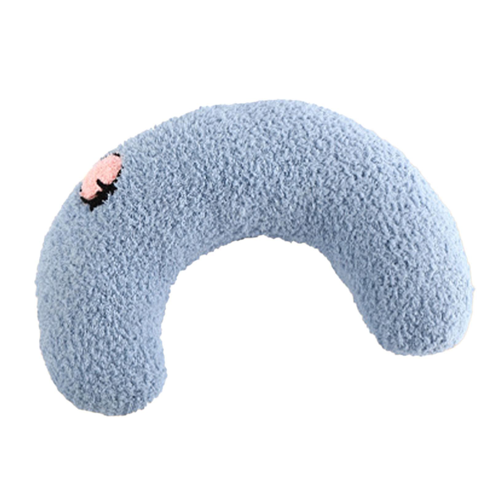 Dog Neck Pillow Multifunctional Soft Comfortable Safe U Shaped Pet Pillow for Pet Cervical blue
