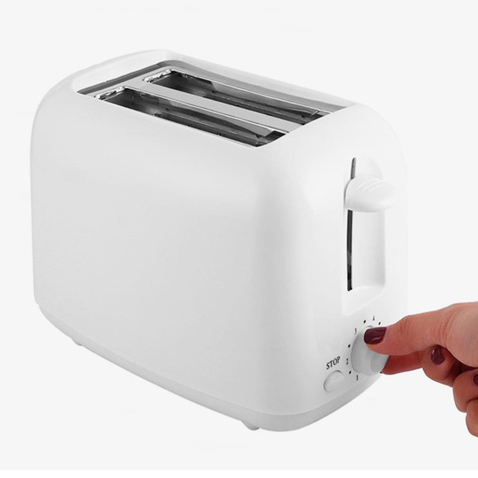 650W Toaster with Double Wide Slots 6 Gears White Bread Toast Machine for Home Breakfast L(for 6.5-9kg)
