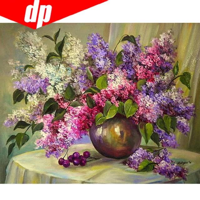 DIY 5D Diamond Mosaic Flowers In Bottle 5D Full Diamond Painting Cross Stitch Kits Round Diamond 20X30