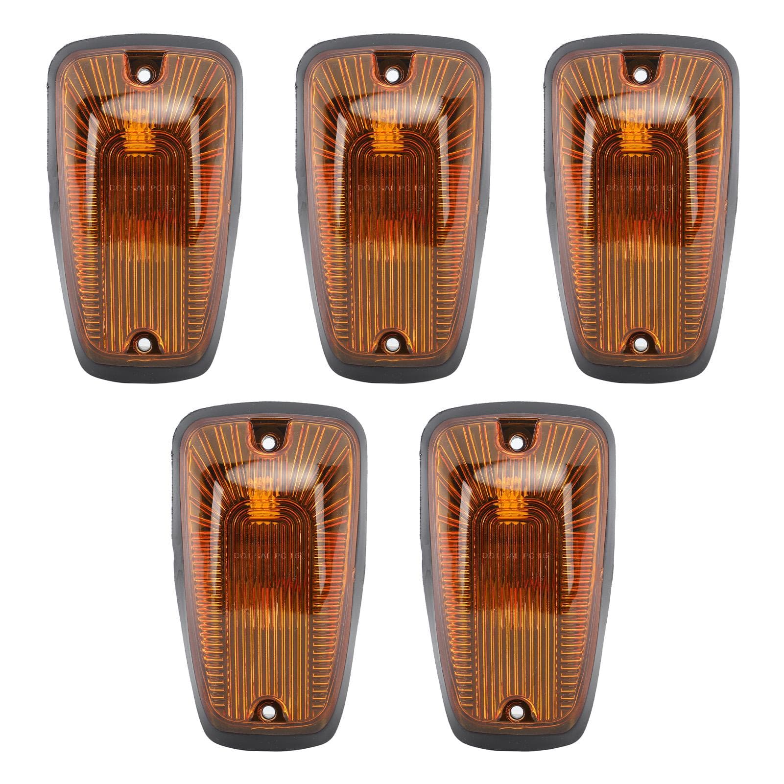 5Pcs Cab Marker Light Weatherproof Amber Teardrop Cab Top Running Light for RV Truck Pickup 12V
