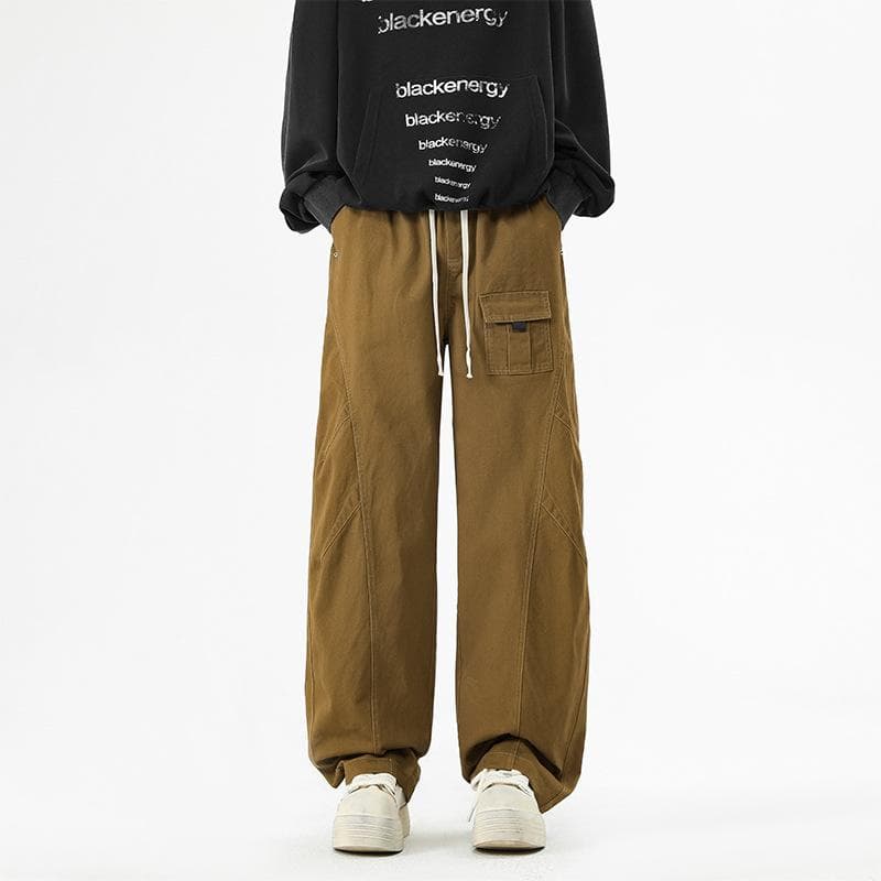 Pure Cotton Straight-leg Casual Pants Spring and Autumn Drooping Pants Men Spring Wide-leg Men Loose Men Trousers Men 4XL