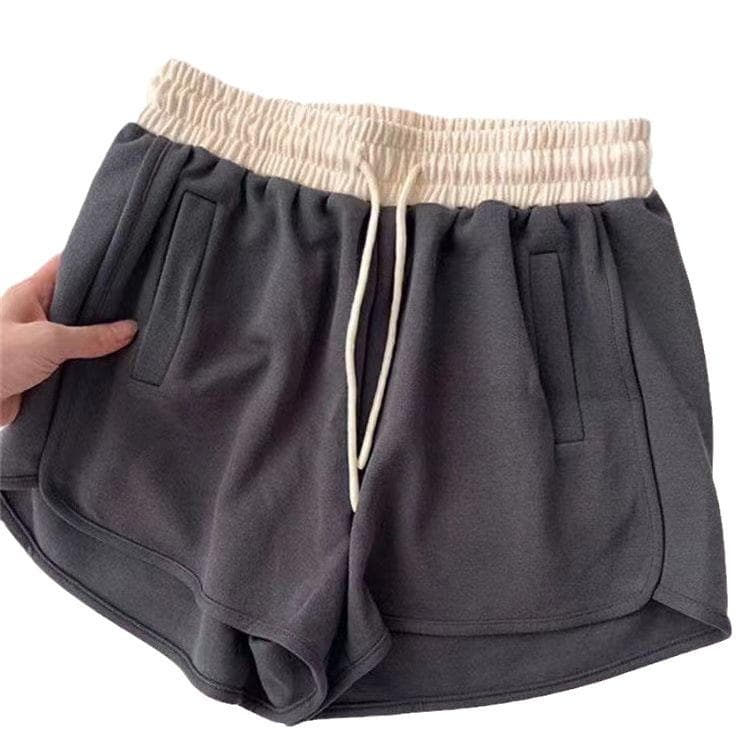 Casual Shorts for Women, Slim and Versatile Walking Shorts for Sports Shorts Three-quarter Pants Korean Version of Yoga Home Pants High Waist XXXXL grey