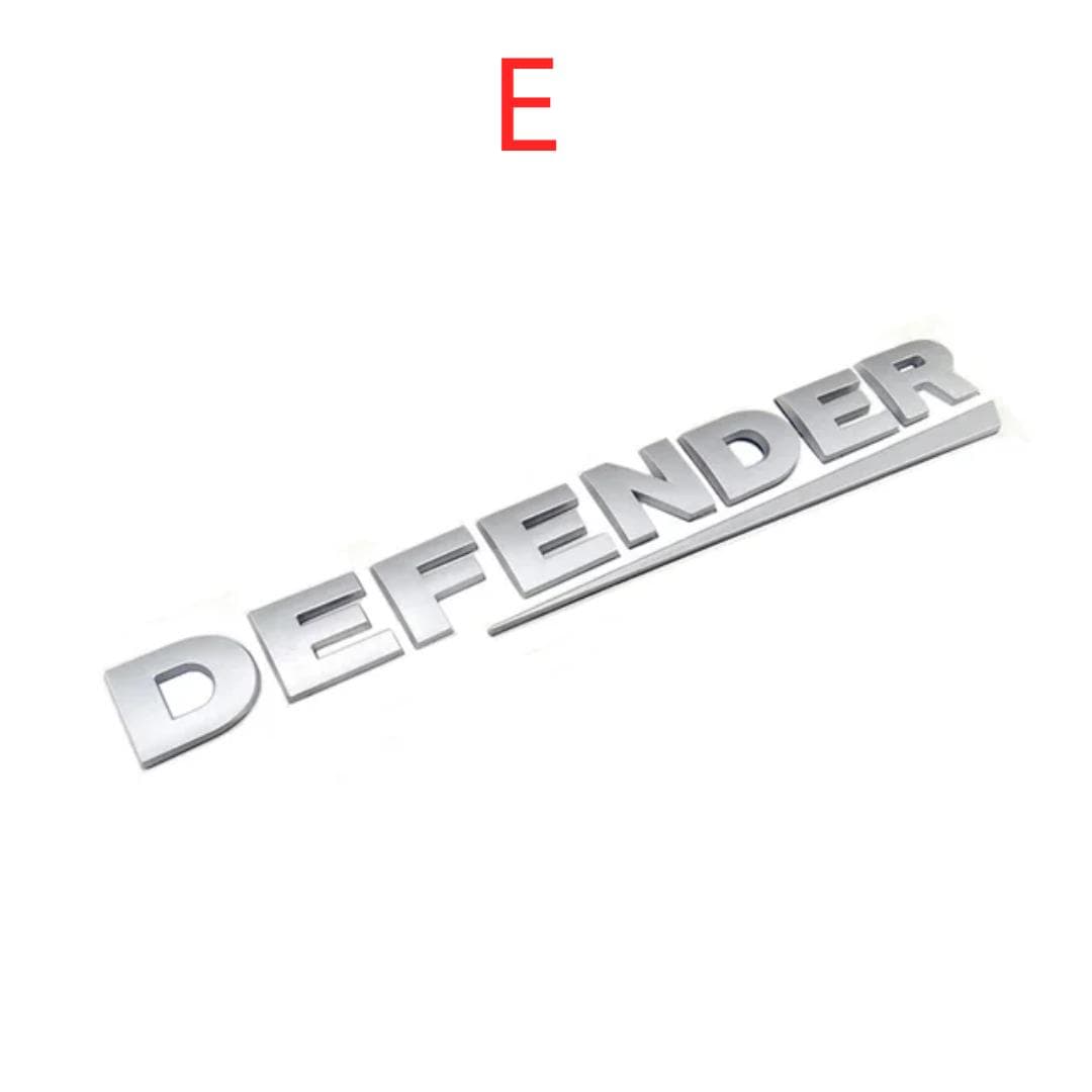 3D Raised ABS Letters Defender Rear Trunk Tailgate Emblem Badge Stickers Decals for L/and R/over Defender Car Styling Accessories E
