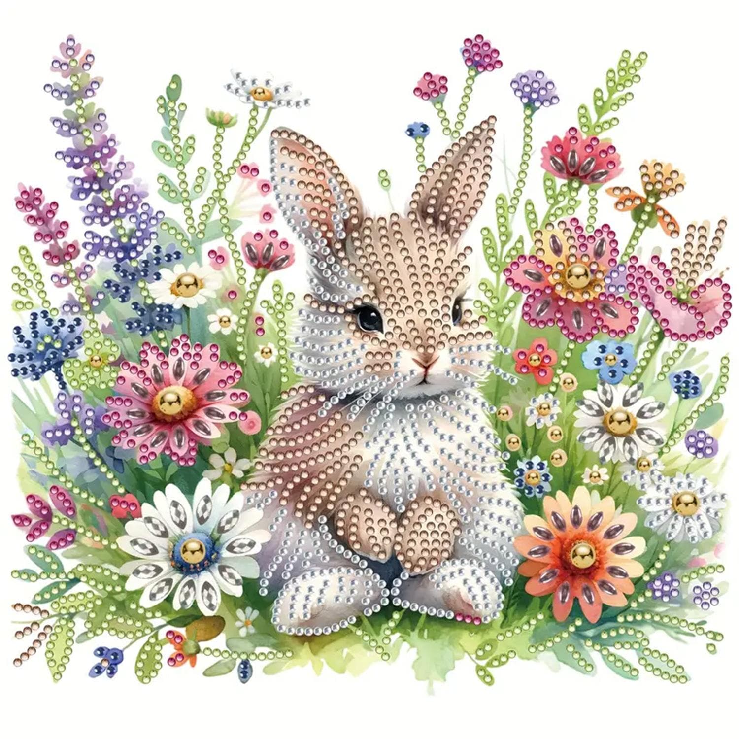 5D DIY Diamond Painting Animal Kit Butterfly Rabbit Cat DIY Partial Special Shaped Drill Handmade Diamond Mosaic Art G 30x30cm