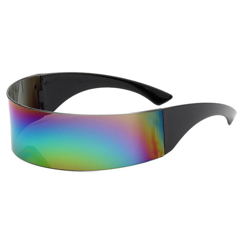 Futuristic Narrow Cyclops Visor Sunglasses UV400 Mirrored Lens Laser Eyewear for Men Stylish Costume Glasses