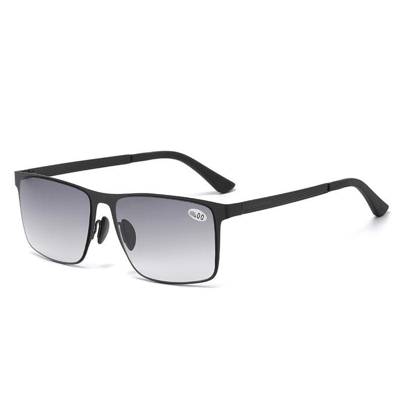Vintage Men's Square Framed Presbyopia Glasses for Both Distant and Near Purposes Anti Ultraviolet Computer Reading Glasses +3.5 black