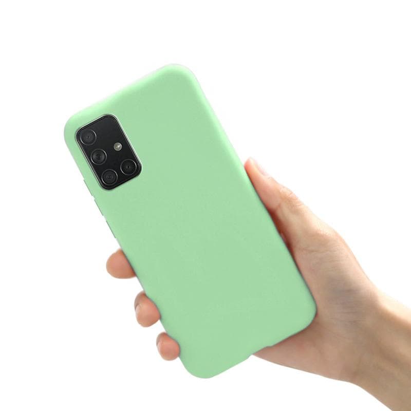 Matte Soft Silicone Phone Case Samsung Galaxy A50 A30 A40 A10 A20 A70 M11 M21 M31 M31S A13 A53 A73 A52 A12 A22 A51 A71 A32 Cases Cover Samsung A33 5G green