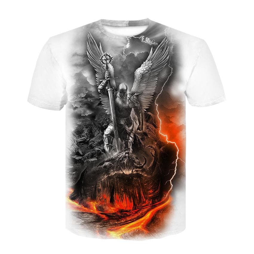 Men T shirt Spirit Anime 3D Fluorescent Angel Print T Shirt Unisex-Adult Hipster 3D T Shirts Street Hip Hop Oversized T-shirt XXL