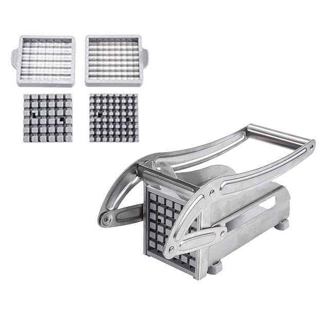 Stainless Steel Potato Slicer Potato Cutter French Fries Cutter Machine For Kitchen Manual Vegetable Cutter Kitchen Gadgets silver