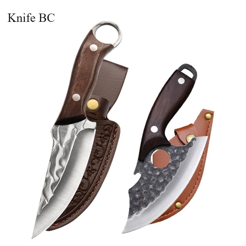 Hand Forged Stainless Steel Meat Cleaver Mongolian Hand Meat Knife Convenient Slaughter Knife with Knife Division Knife Combination BC