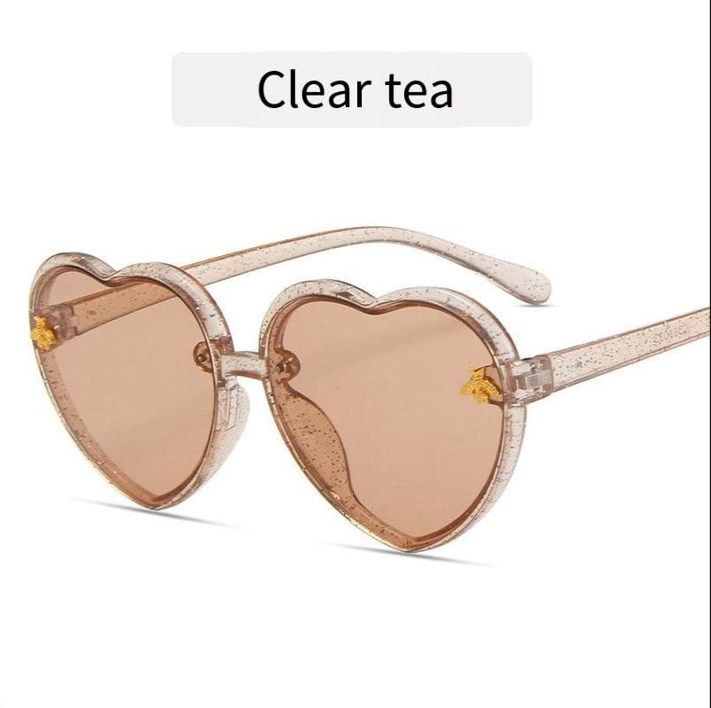 New Fashion Heart Kids Sunglasses Cute Pink Cartoon Bee Sun Glasses for Girls Boys Baby Gradient Eyewear