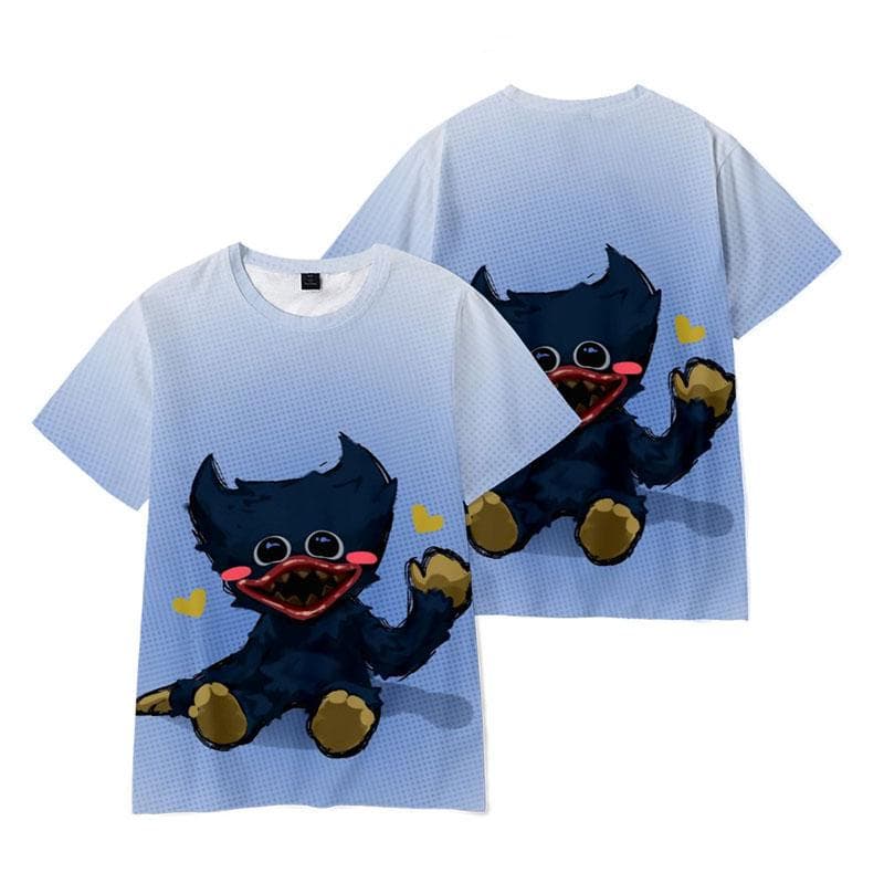 Poppy Playtime T-Shirts Huggy Wuggy Horror Game Cartoon 3D Print boy/girl O-Neck fashion T Shirt Kids Boys Tees Tops Clothing 150CM