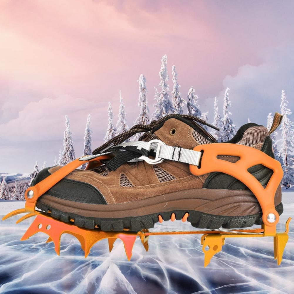 1 Pair 14 Teeth Ice Crampons Anti Slip Shoe Grips Spikes Cleats for Outdoor Snow Hiking