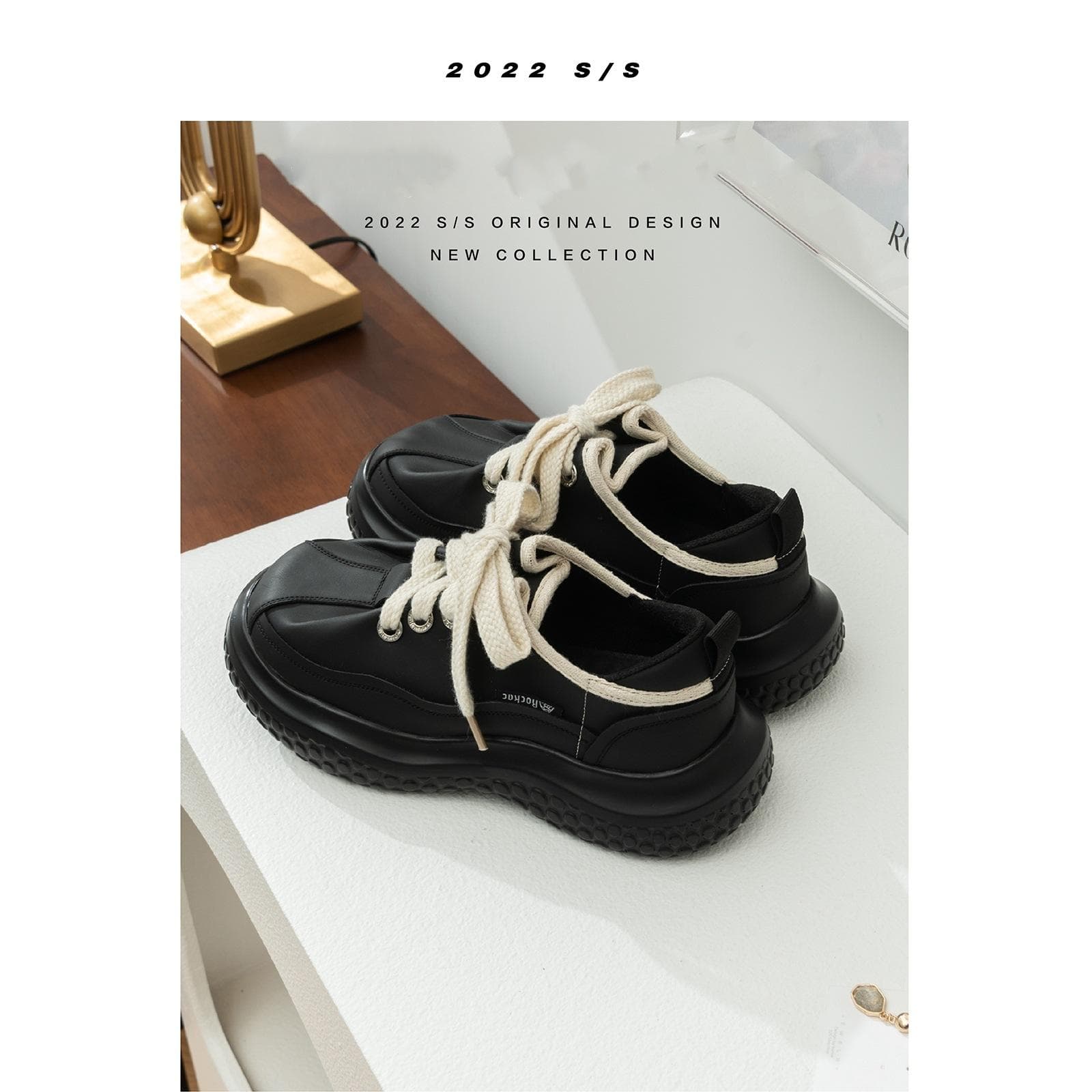 College Style Thick-soled Lace Ugly Cute Shoes Women's Spring New All-match Casual Sports Small White Shoes Trend 40