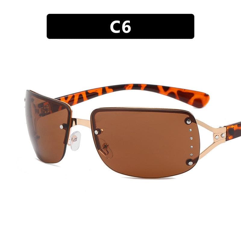 New Frameless Diamond Sunglasses Women Luxury UV400 Protection Outdoor Leisure Eyewear Gafas De Sol Fashion Accessories As shown in the figu