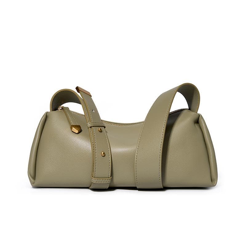 Cowhide Black Bag Leather Crossbody Bag Women's Luxury Baguette Underarm Bag Soft Leather Women's Bag green
