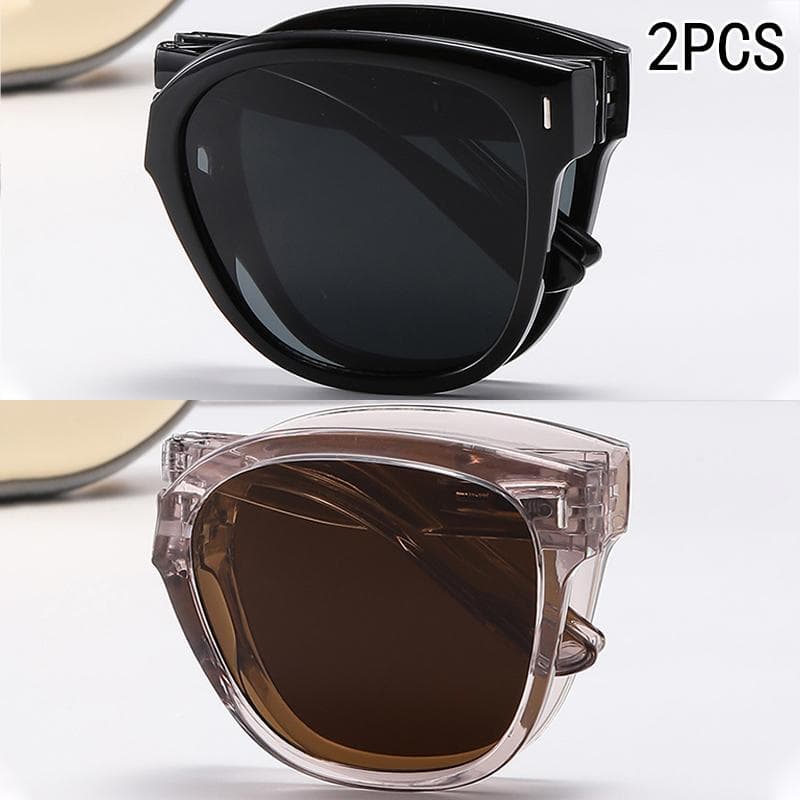 1PCS Folding Sunglasses For Women Ultra Light High End Fashionable Sunshade Fresh Trendy Eyewear 9675