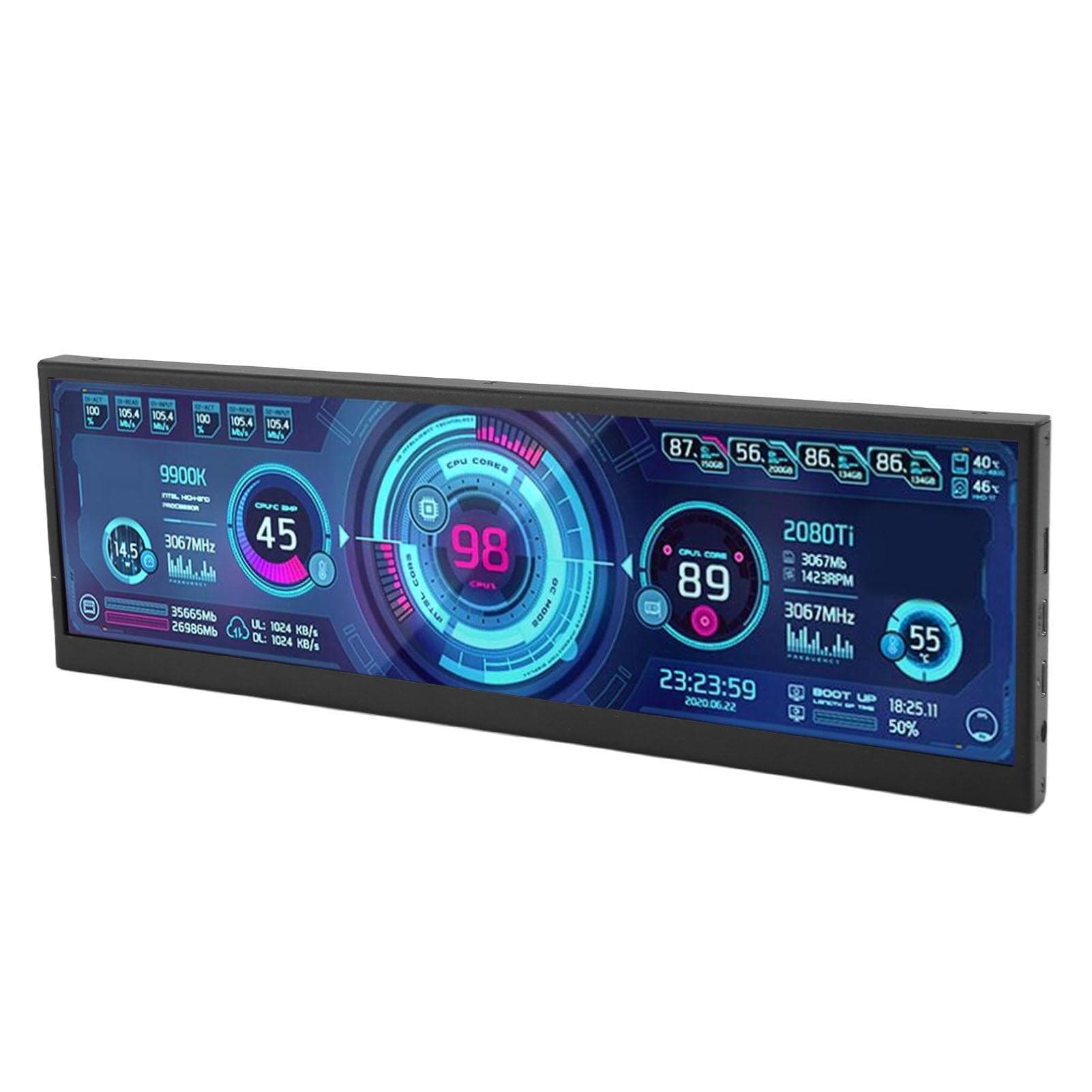 12.6 Inch Secondary Screen FHD IPS Second Screen Stretched Bar LCD Display 1920x550 Portable